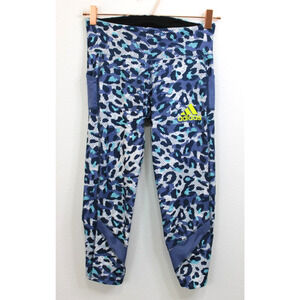 Adidas Running Leggings Own The Run 3/4 Aeroready Blue & White Small NWT